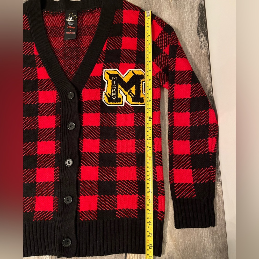 Disney x Forever 21 Mickey Mouse Checkered Cardigan Sweater - Picture 16 of 16